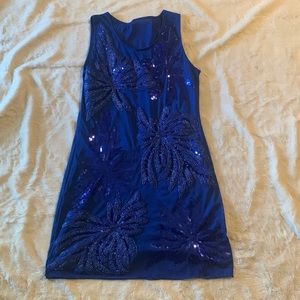 Blue flower sequence dress